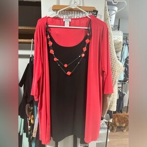 Star Vixen Sz 3X blouse with attached faux necklace